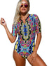Half-Sleeve Swimsuit for Summer