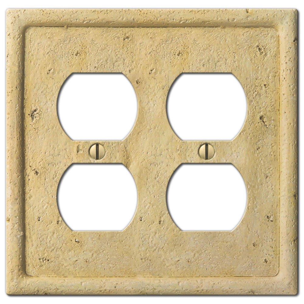 Faux Stone Ivory Resin - 2 Duplex Wallplate