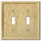 Placa de pared con 2 palancas de resina de imitación de piedra color marfil