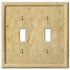 Placa de pared con 2 palancas de resina de imitación de piedra color marfil