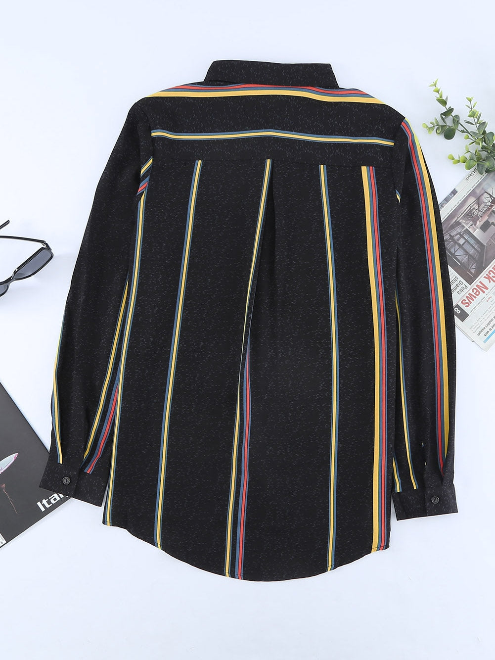 Versatile Striped Button-Up Shirt