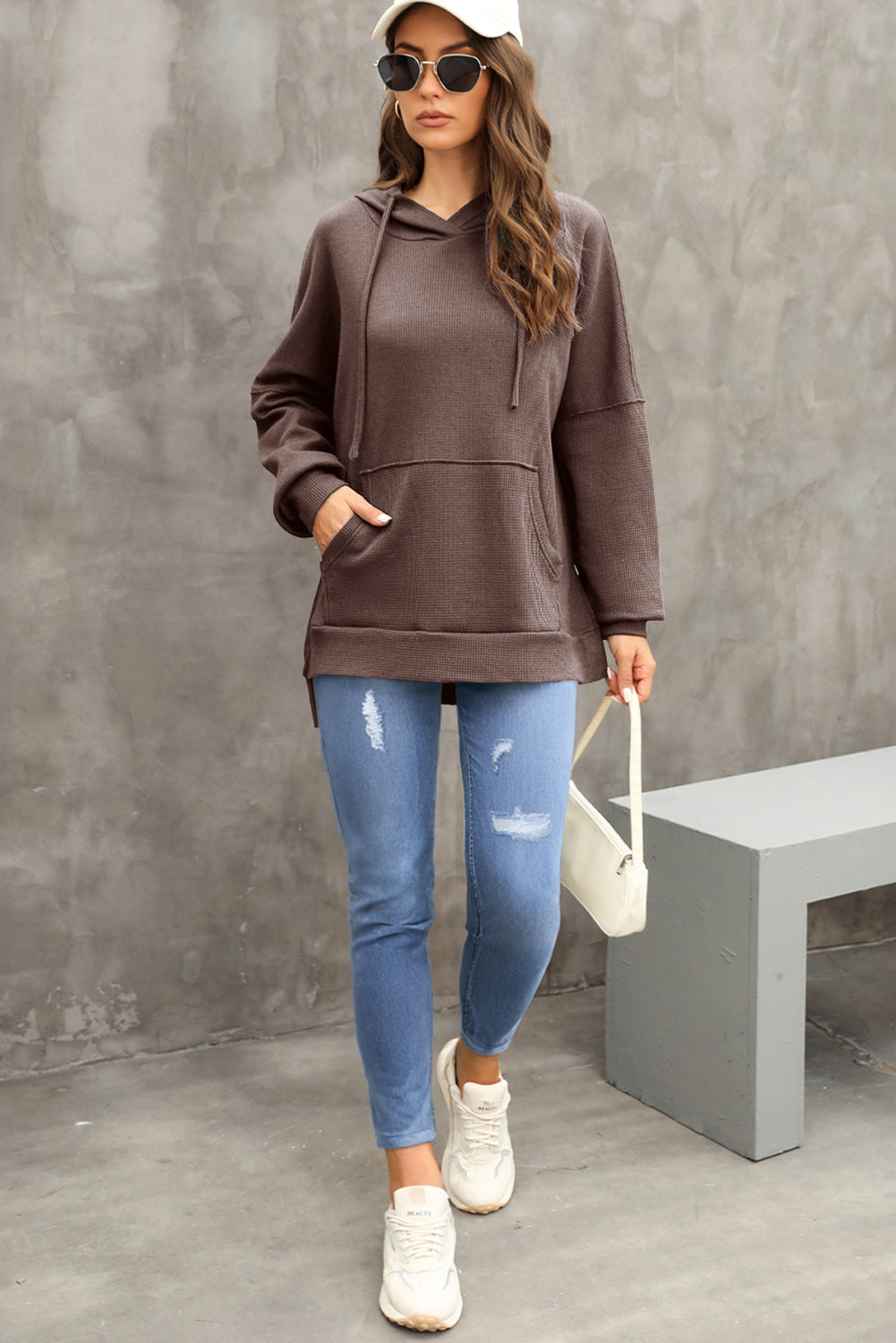 Versatile Waffle Knit Hoodie