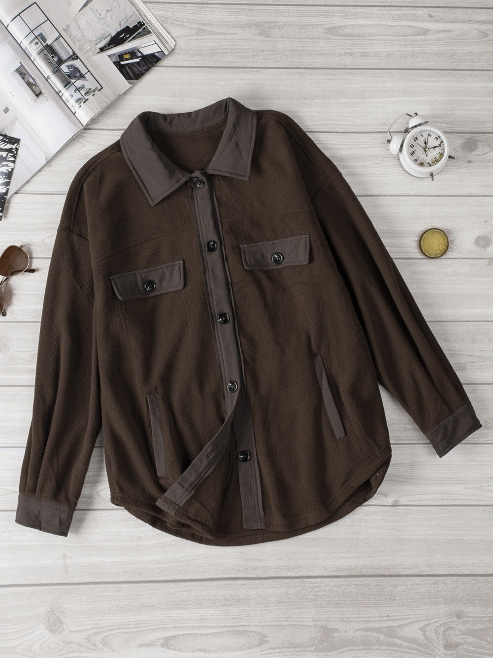 Warm Brown Fleece Shacket
