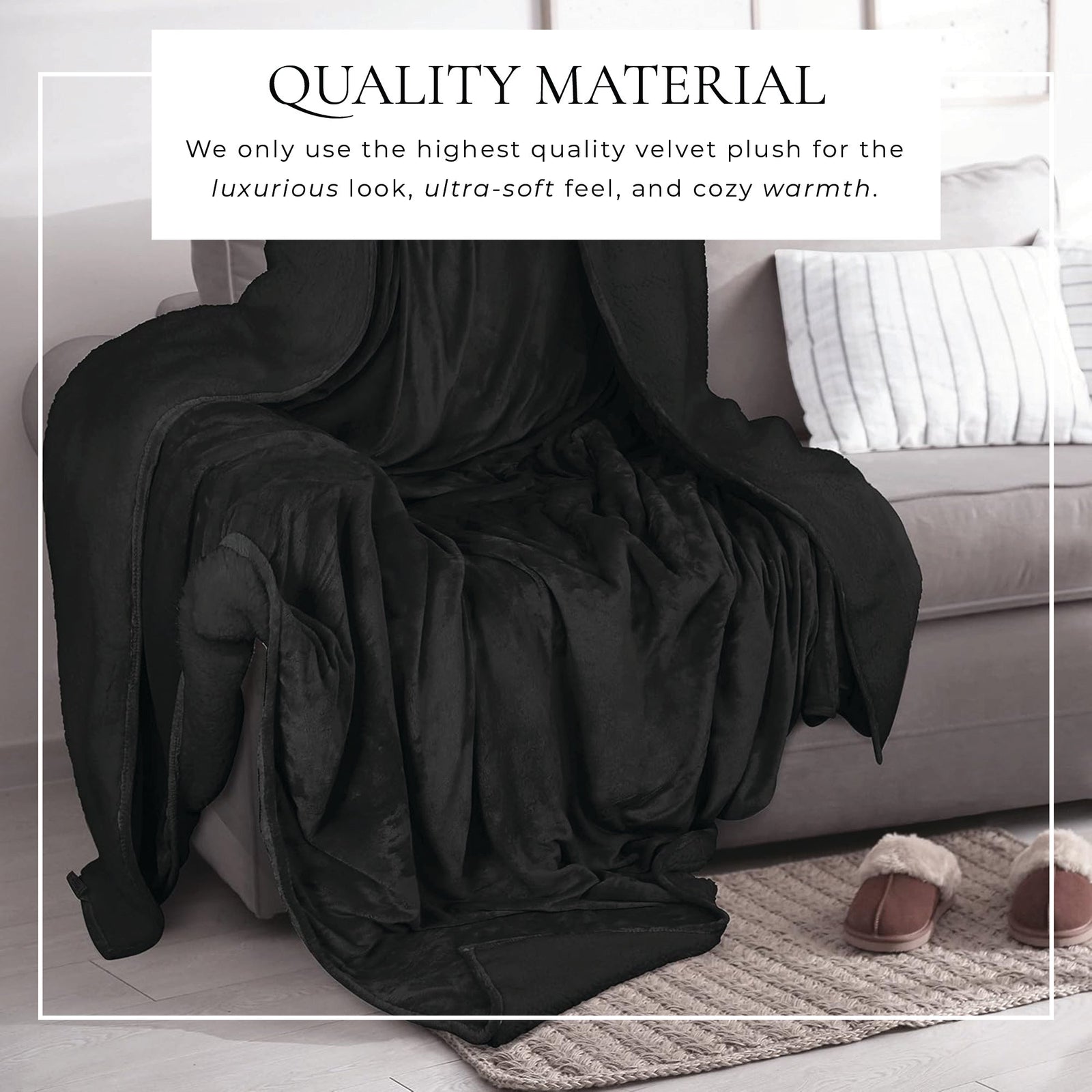 Velvet Plush Sherpa Bed Blanket - Sherpa Fleece Collection