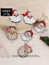 Festive Santa Claus Dangle Earrings Set of 3 White Pairs