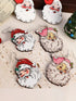 Festive Santa Claus Dangle Earrings Set of 3 White Pairs