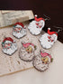 Festive Santa Claus Dangle Earrings Set of 3 White Pairs