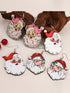 Festive Santa Claus Dangle Earrings Set of 3 White Pairs