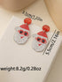 Festive White Santa Claus Drop Earrings