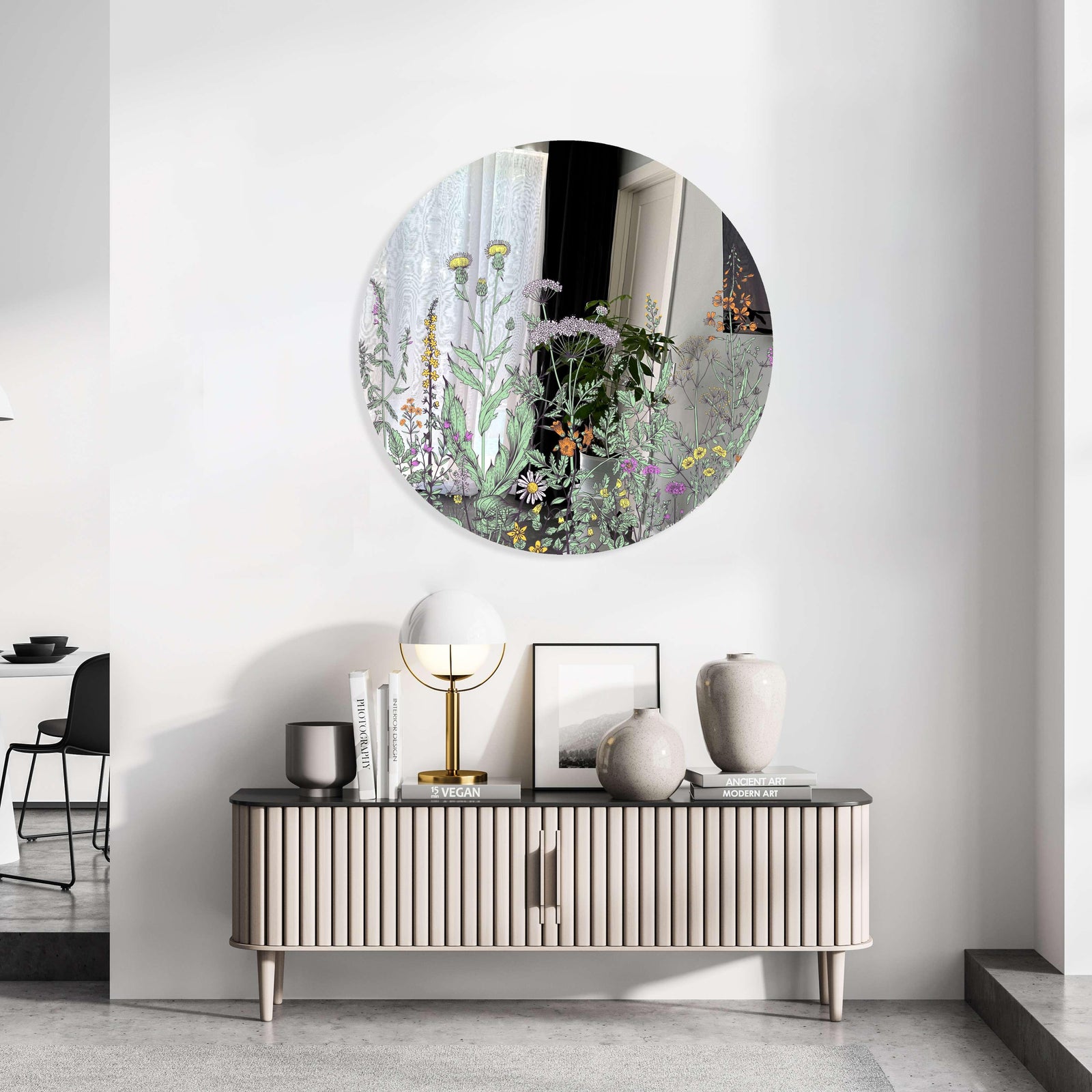 Field of Prairie Flowers Printed Mirror Acrylic Circles