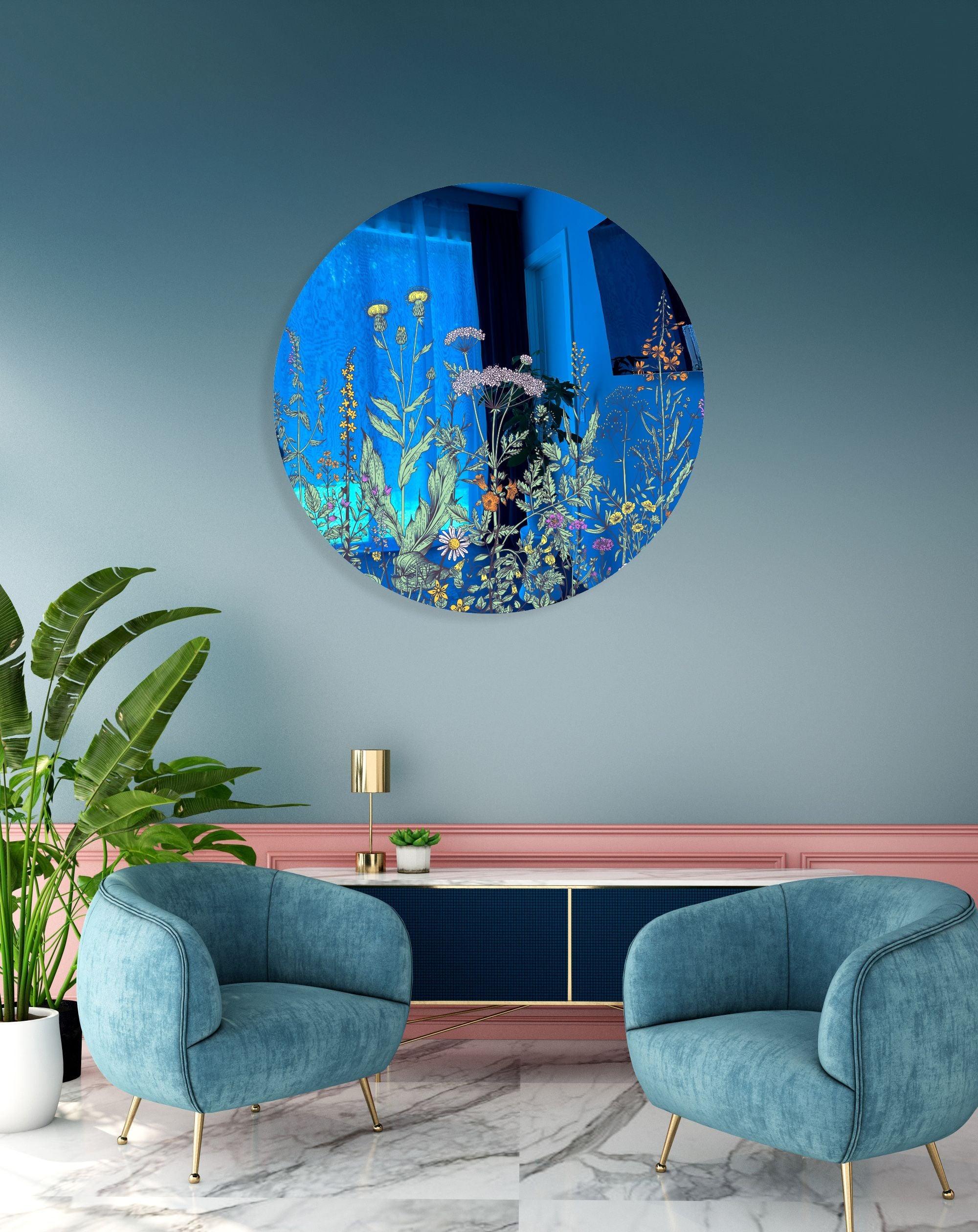 Field of Prairie Flowers Printed Mirror Acrylic Circles