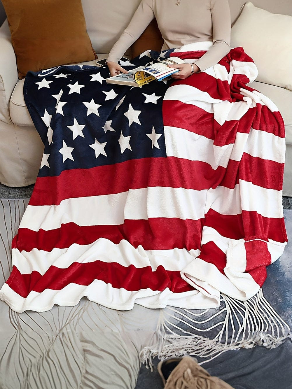 American Pride Patriotic Flag Fleece Blanket 150*200cm