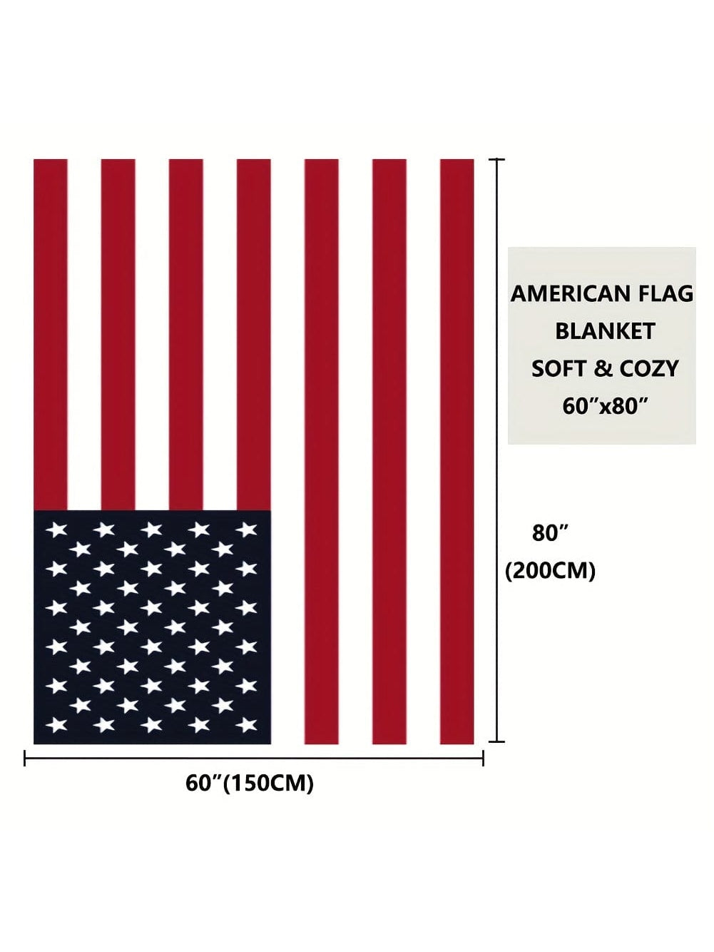 American Pride Patriotic Flag Fleece Blanket 150*200cm