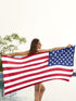 Fiery Red Stars and Stripes Patriotic Bath Towel