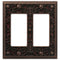Placa de pared con 2 balancines de bronce envejecido fundido con filigrana