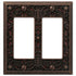 Placa de pared con 2 balancines de bronce envejecido fundido con filigrana