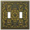 Placa de pared con filigrana de latón antiguo fundido - 2 palancas