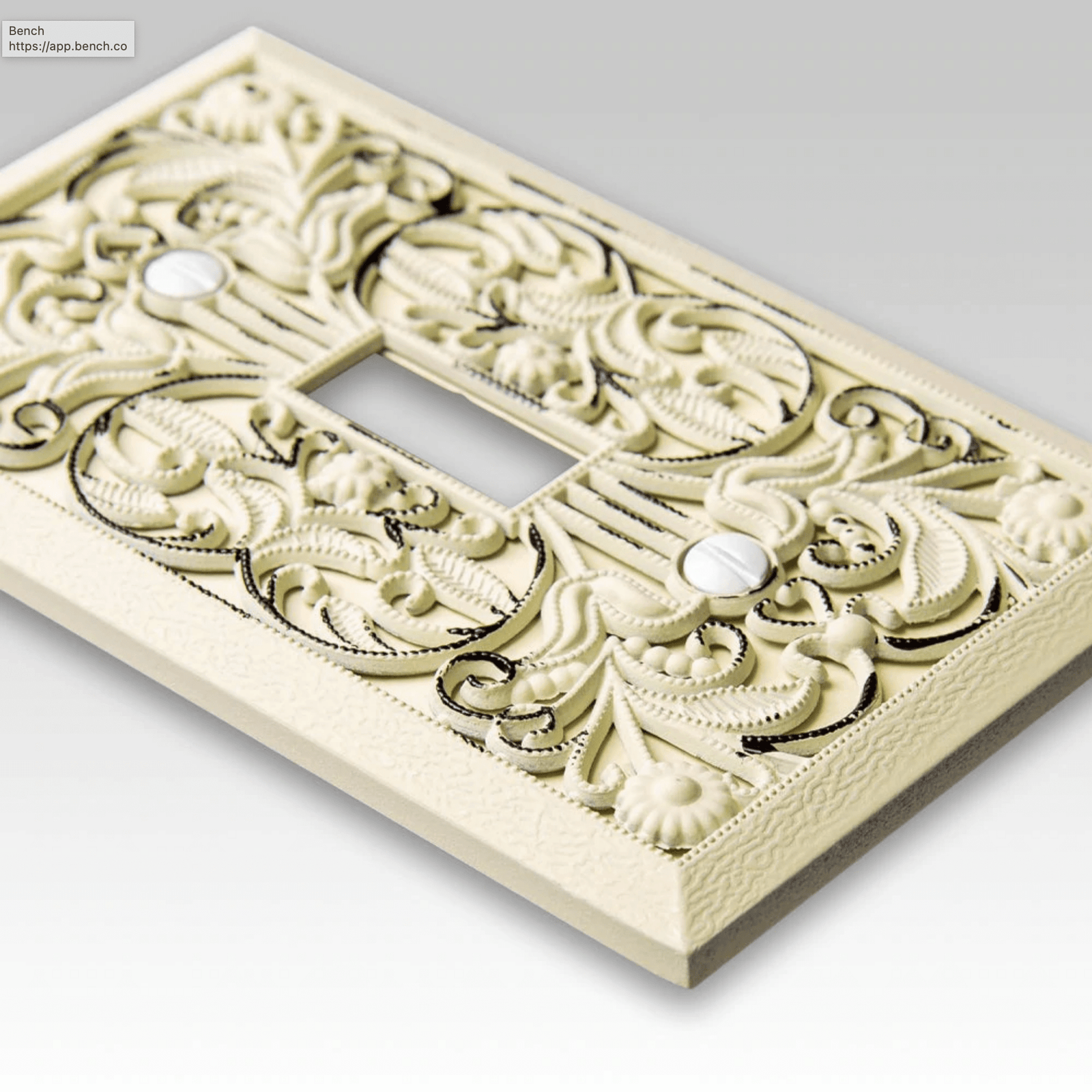 Filigree Antique White Cast - 1 Phone Jack Wallplate