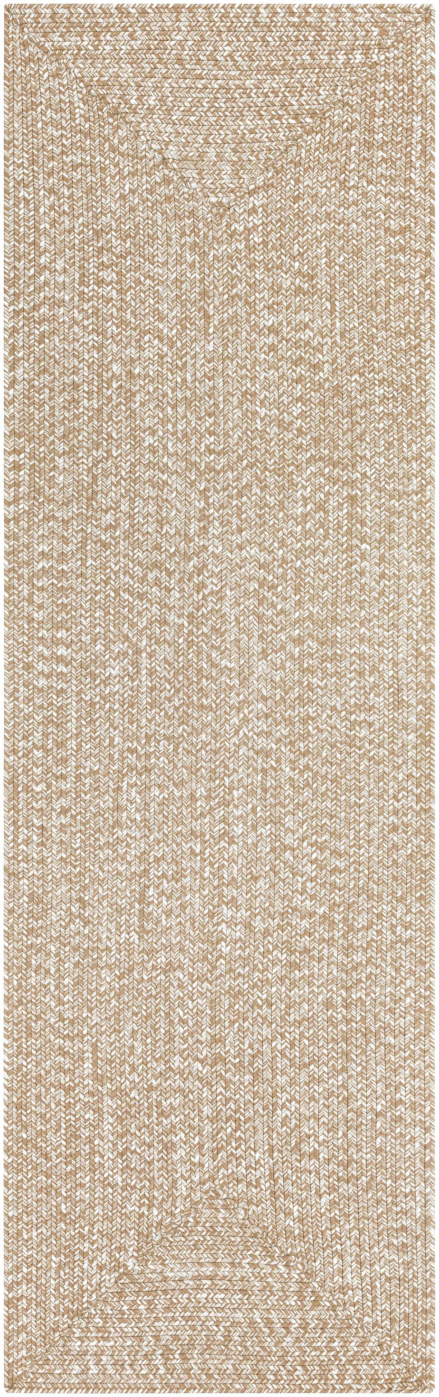 Alfombra trenzada de yute sintético de color crema