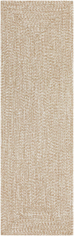 Alfombra trenzada de yute sintético de color crema