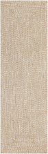 Alfombra trenzada de yute sintético de color crema
