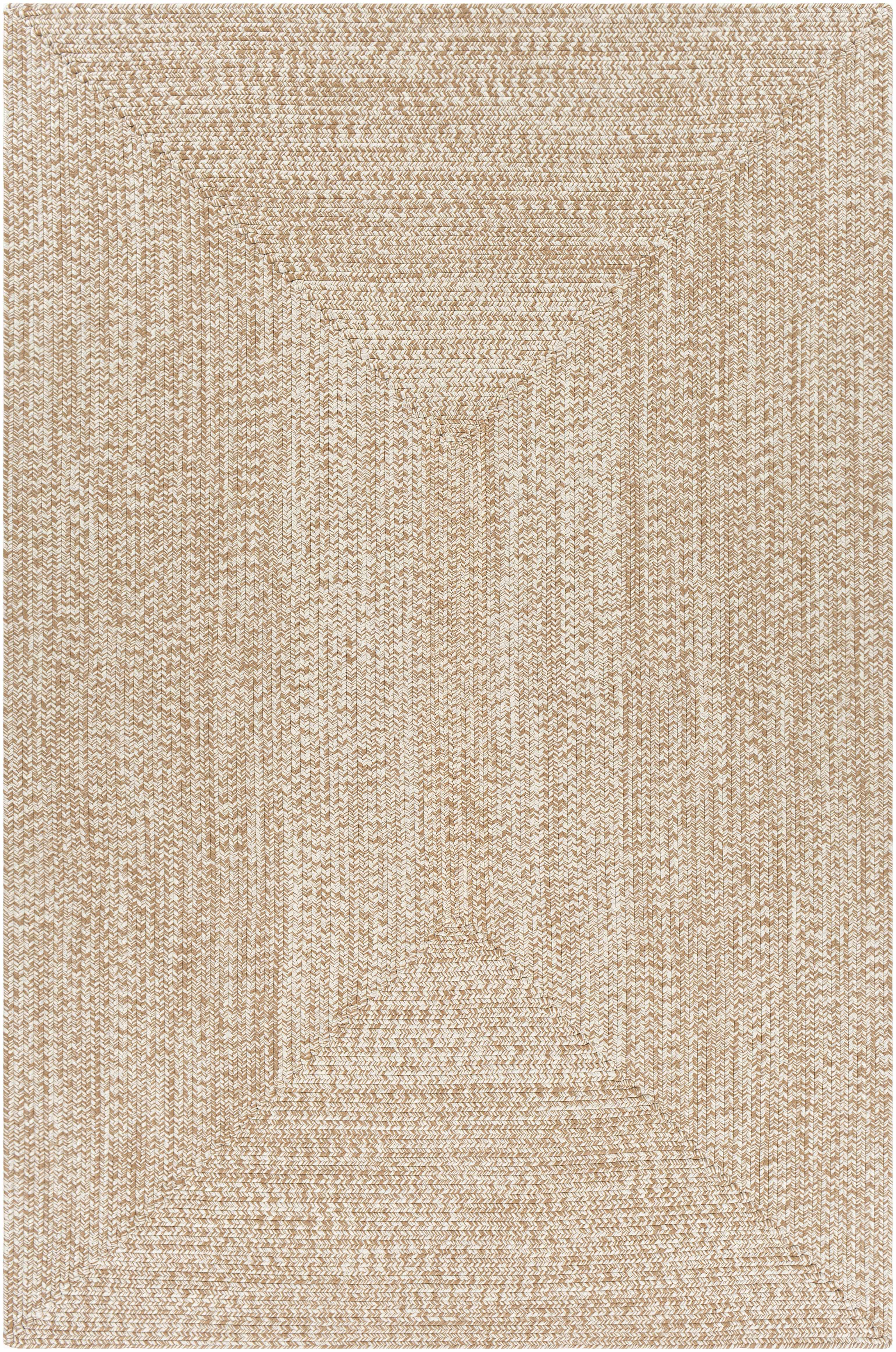 Alfombra trenzada de yute sintético de color crema