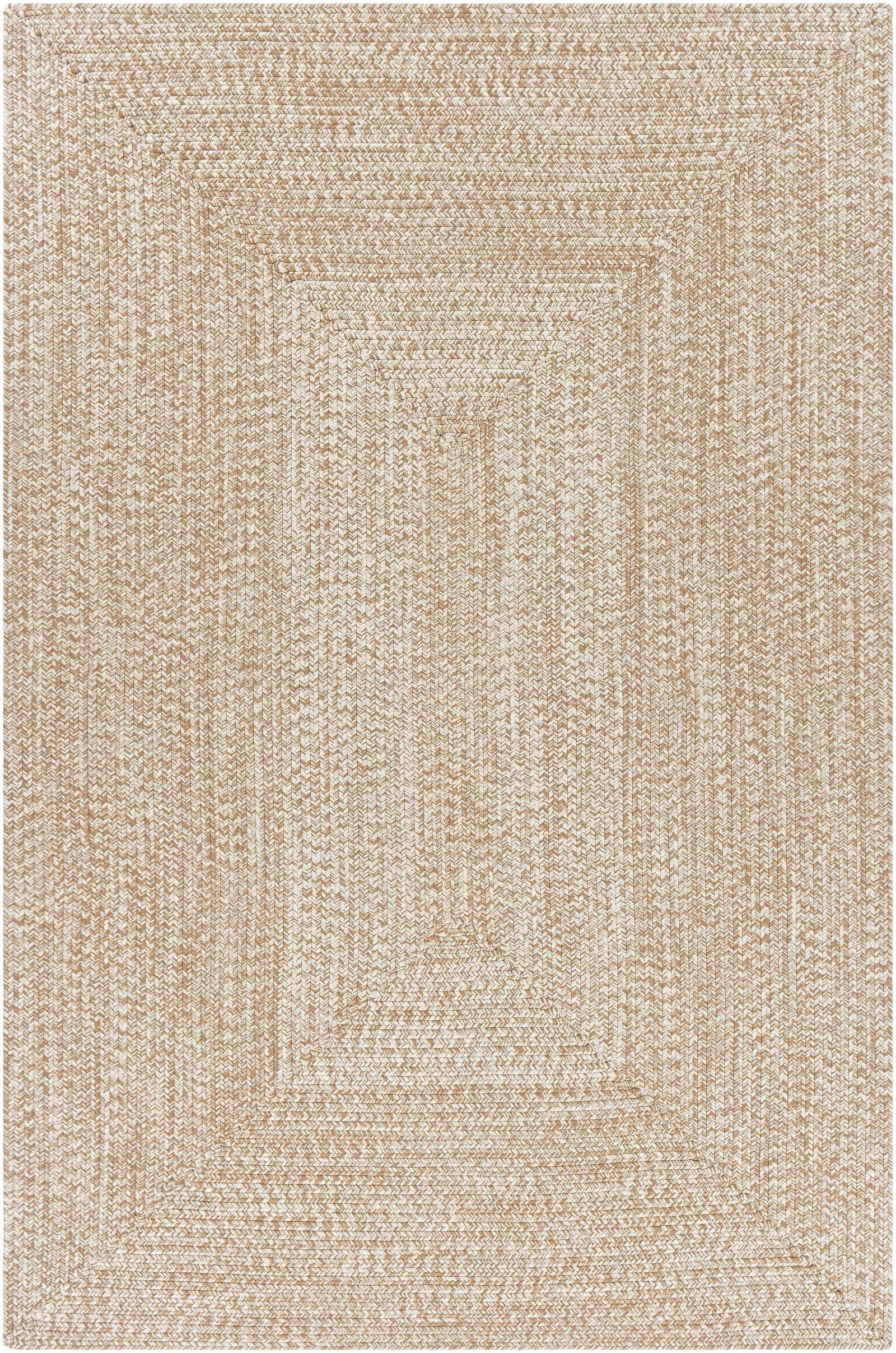 Alfombra trenzada de yute sintético de color crema