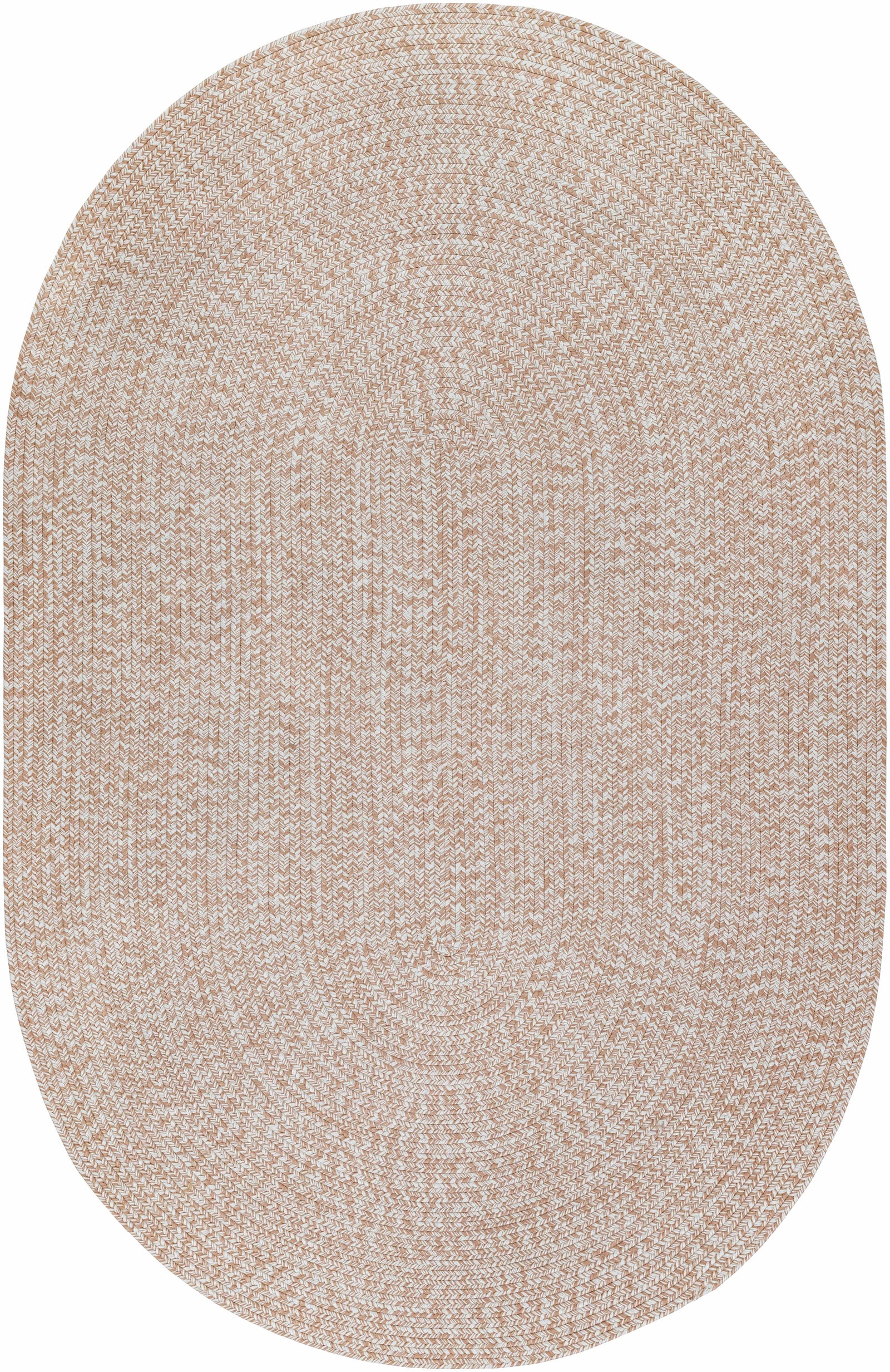 Alfombra trenzada de yute sintético de color crema