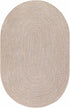 Alfombra trenzada de yute sintético de color crema
