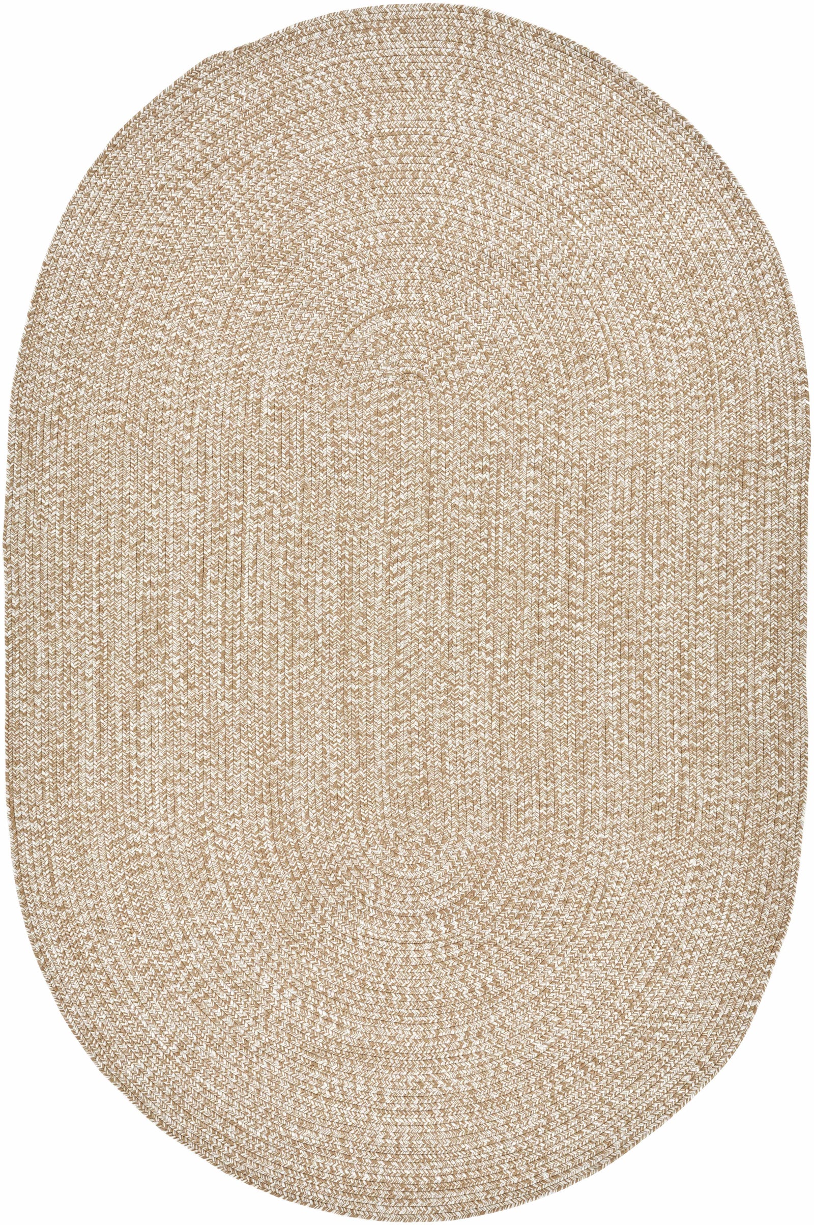 Alfombra trenzada de yute sintético de color crema