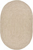 Alfombra trenzada de yute sintético de color crema