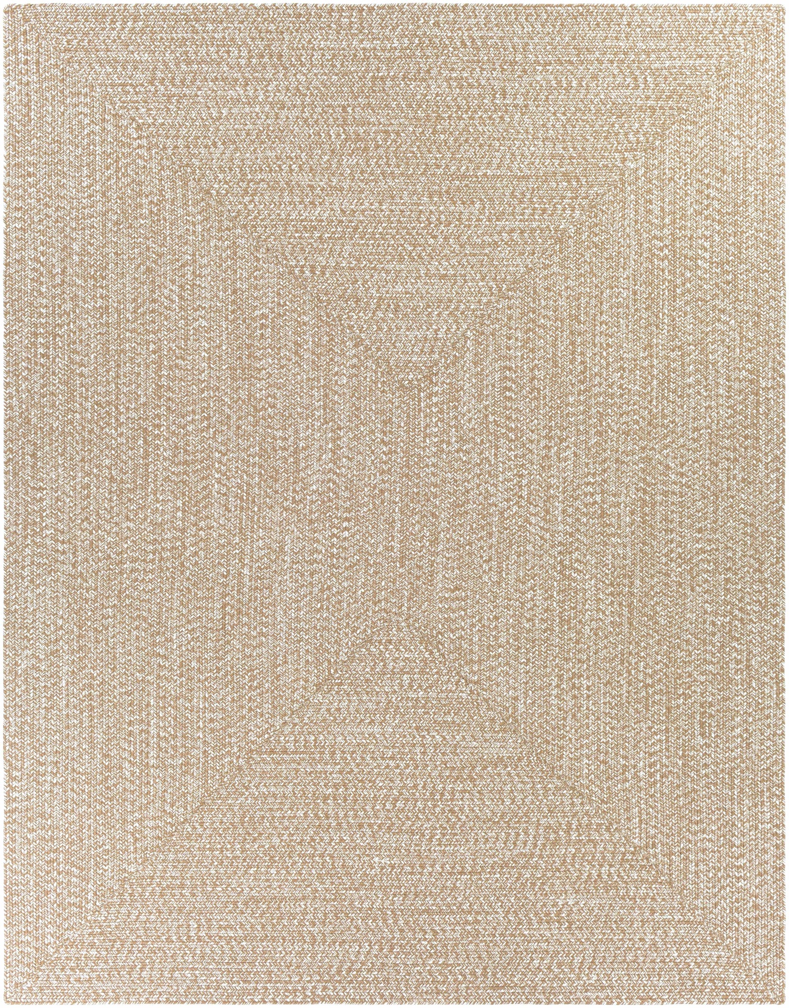 Alfombra trenzada de yute sintético de color crema
