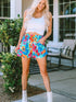 Floral Print Drawstring Casual Shorts with Multicolor Boho Style