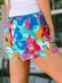 Floral Print Drawstring Casual Shorts with Multicolor Boho Style