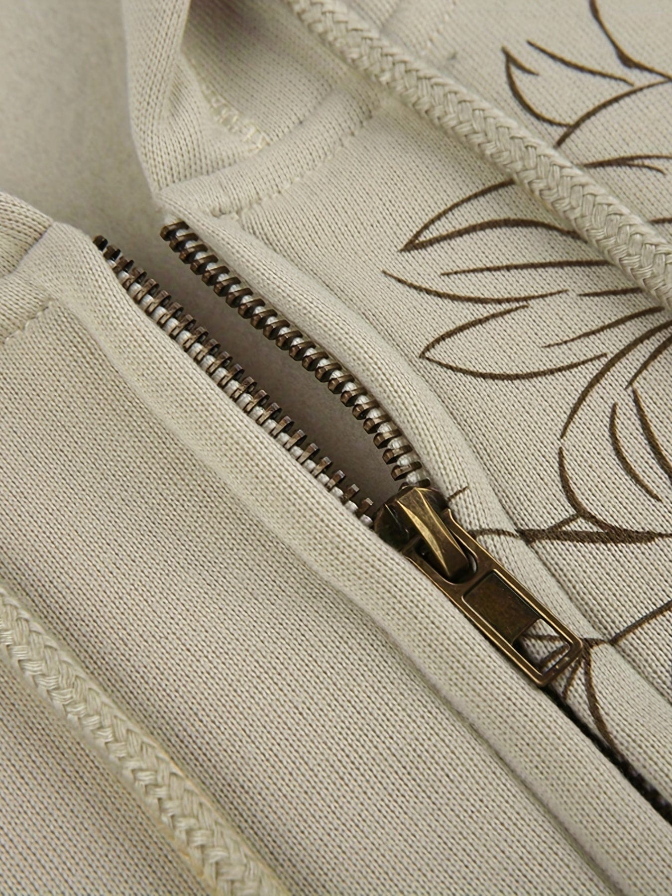 Relaxed Fit Zip-Up Hoodie with Pocket