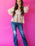 Pastel Floral Puff Sleeve Blouse