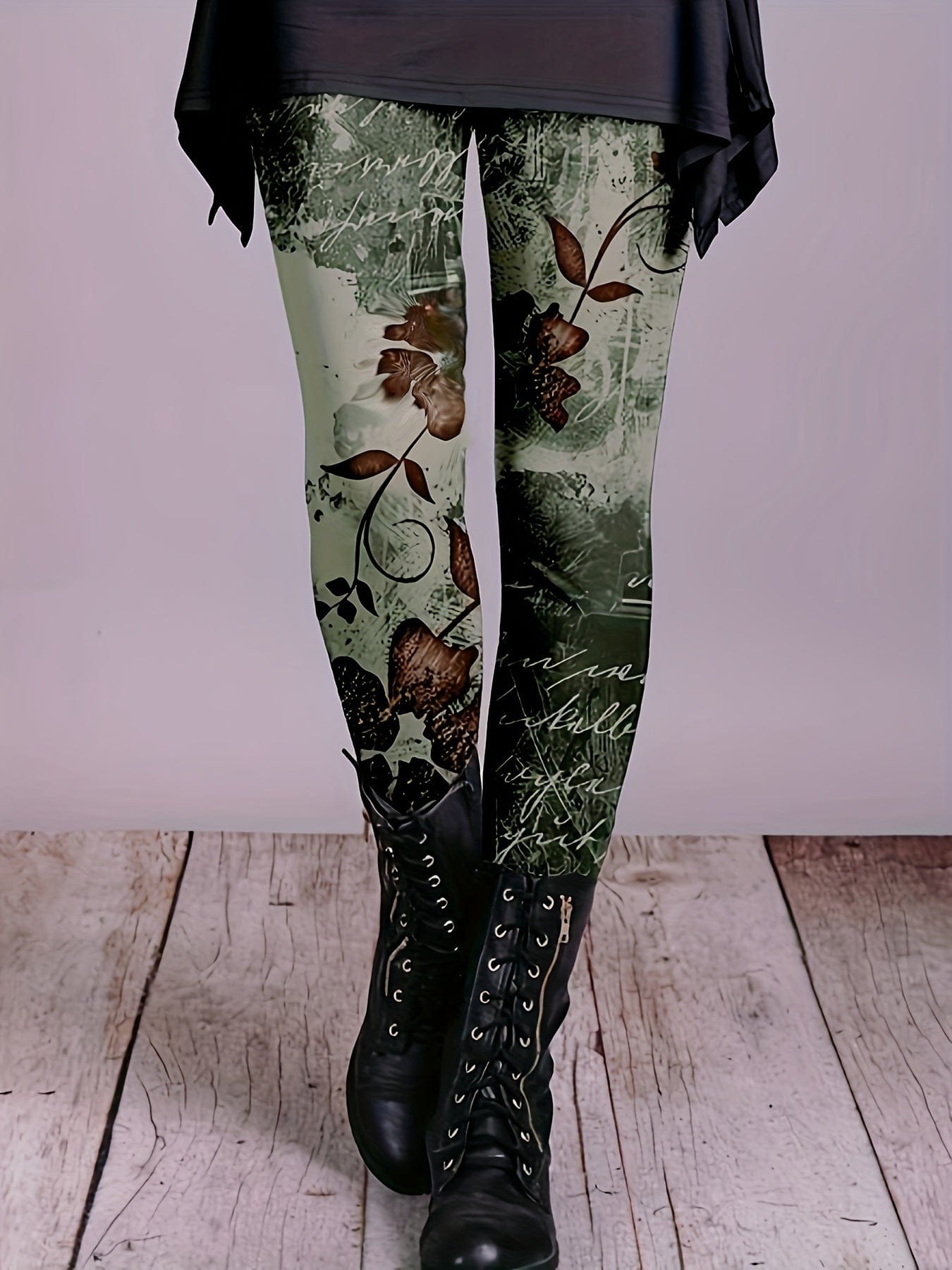 Edgy Floral Leggings