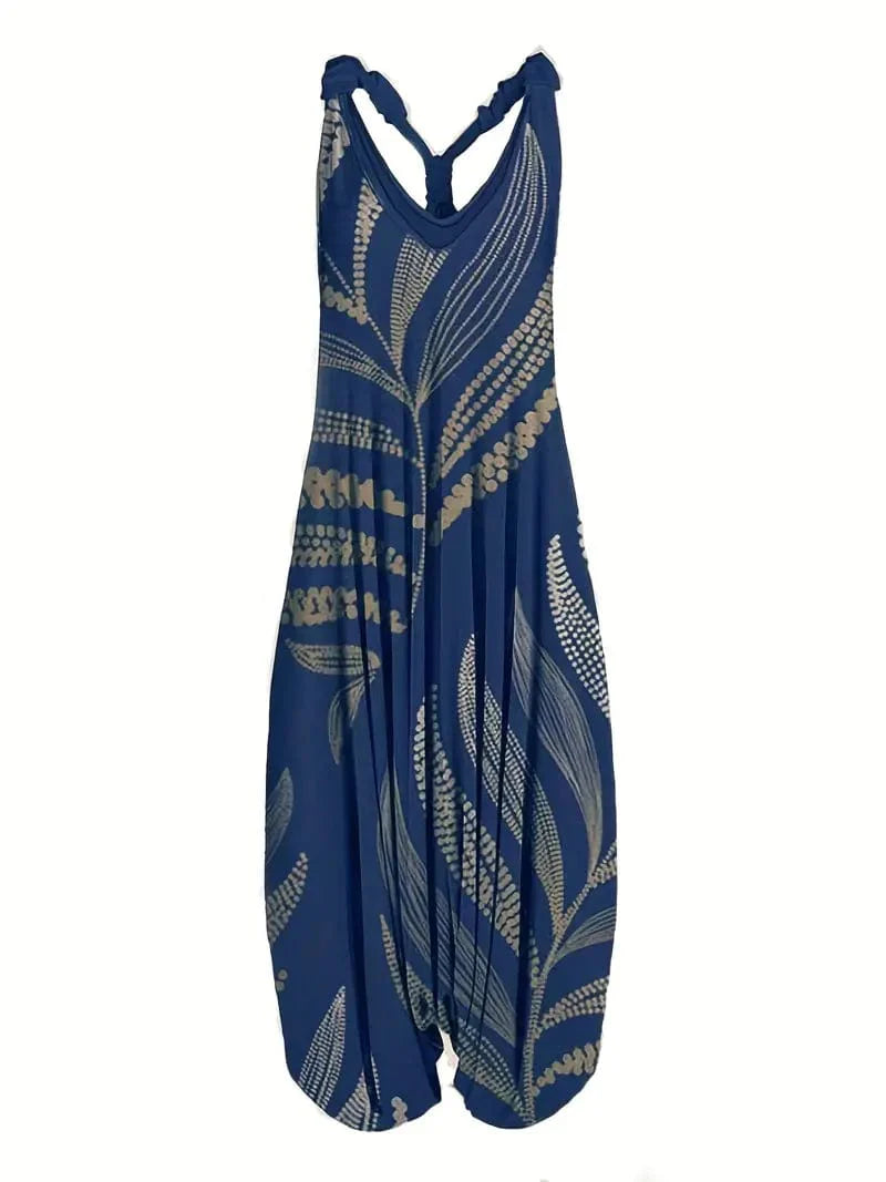 Relaxed Fit Off-Shoulder Floral Jumpsuit