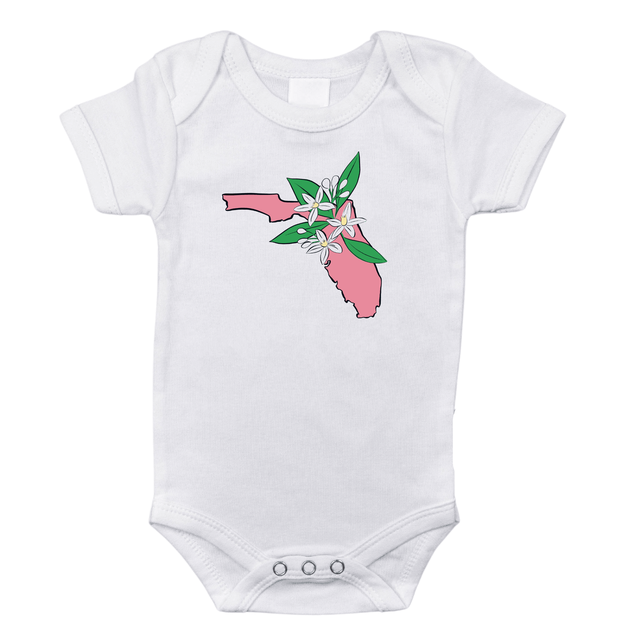 Body para bebé con estampado de flor de naranja de Florida