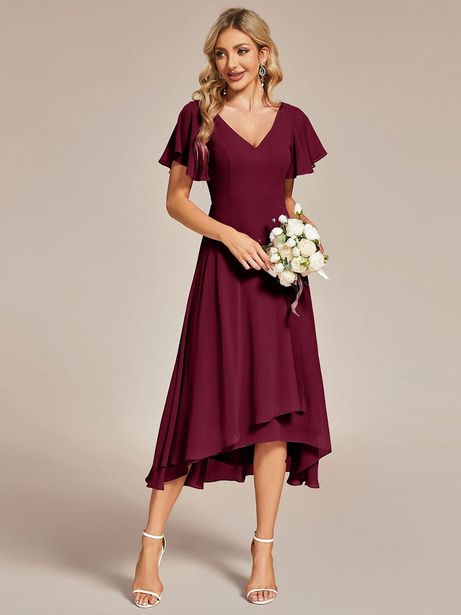 Chiffon Cocktail Dress with Asymmetrical Hem