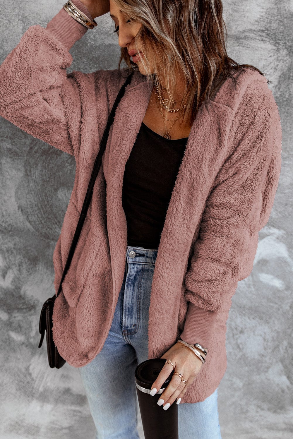 Long-Sleeve Corduroy Button-Down Shirt with Houndstooth