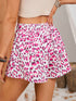 Fluttering Rose Leopard Print Casual Shorts