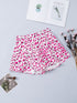 Fluttering Rose Leopard Print Casual Shorts
