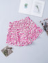 Fluttering Rose Leopard Print Casual Shorts