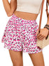 Fluttering Rose Leopard Print Casual Shorts