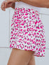 Fluttering Rose Leopard Print Casual Shorts