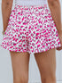 Fluttering Rose Leopard Print Casual Shorts