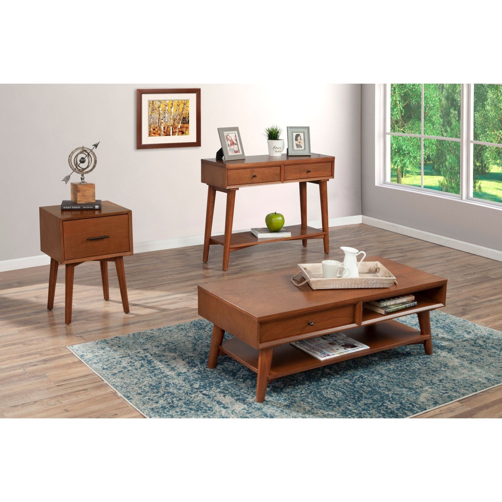 Mesa consola Flynn, castaño