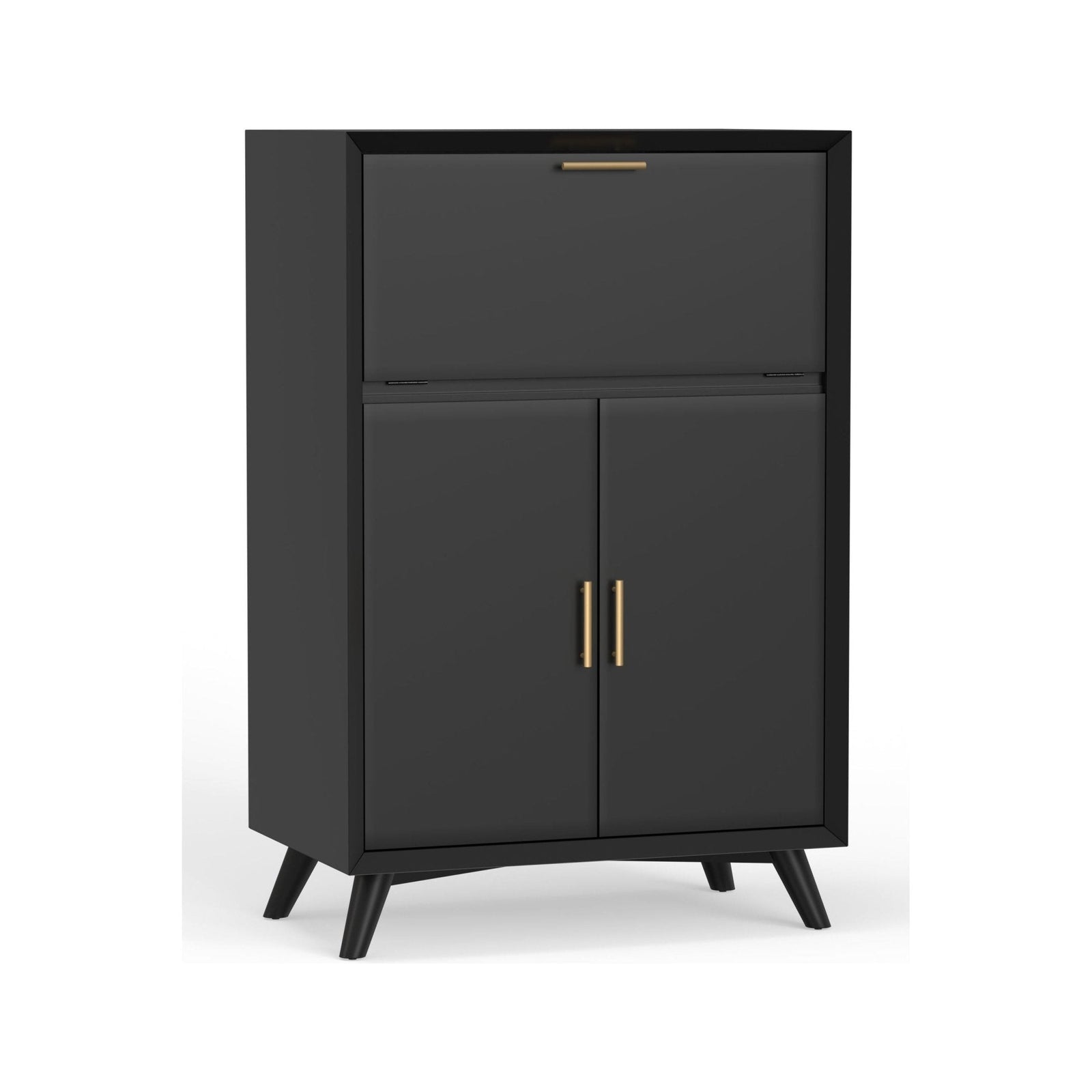 Mueble bar grande Flynn, color negro