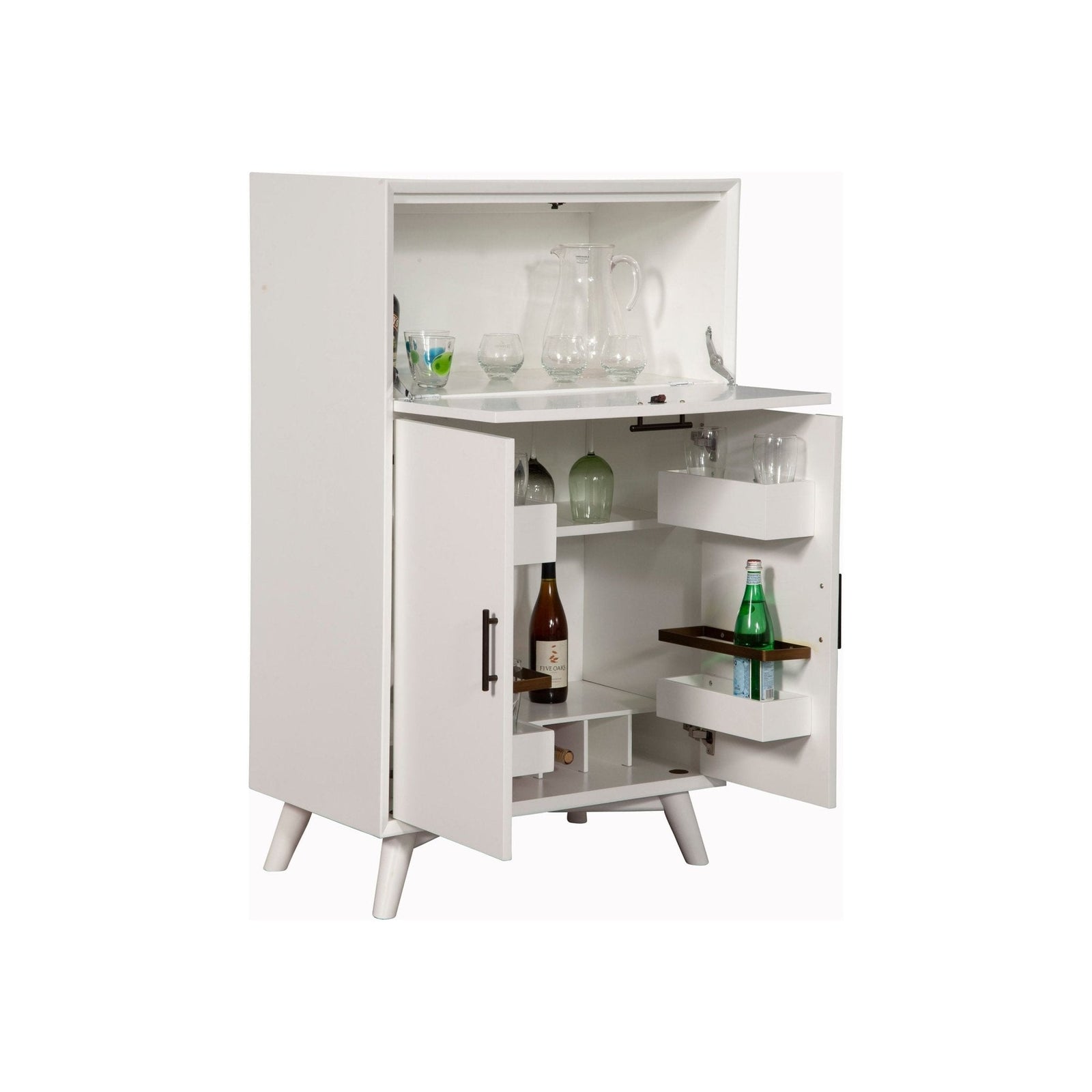 Mueble bar grande Flynn, color blanco